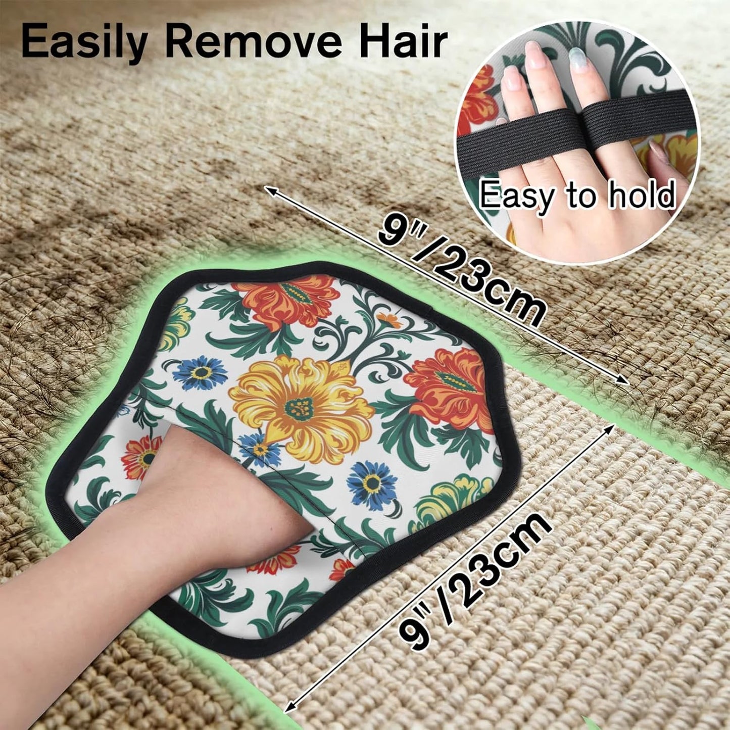 Boho Floral Abstract 2Pcs Electrostatic Reusable Pet Hair