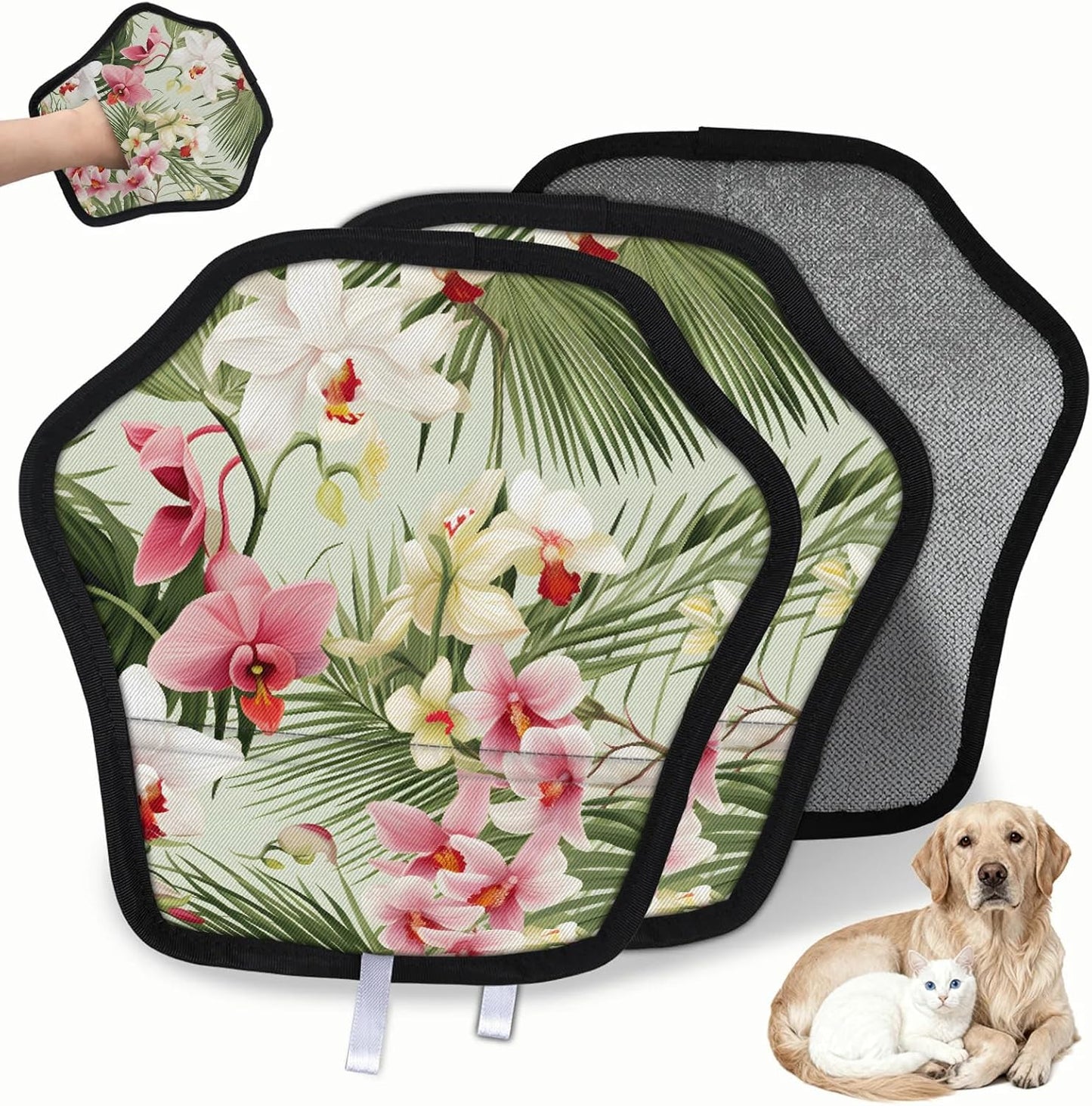 Tropical Palm Tree Flower 2Pcs Electrostatic Reusable Pet