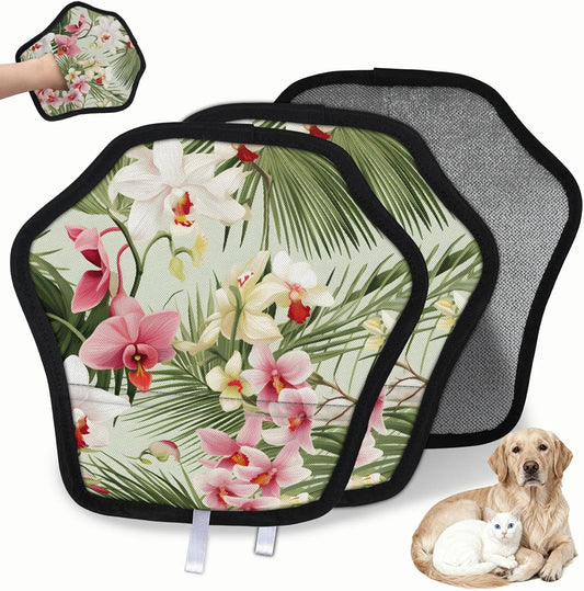 Tropical Palm Tree Flower 2Pcs Electrostatic Reusable Pet