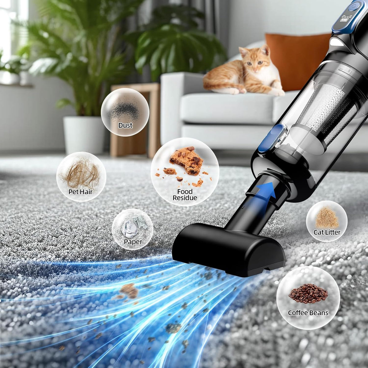 Car Vacuum Portable Cordless, 18000Pa 2 in 1 Vacuum