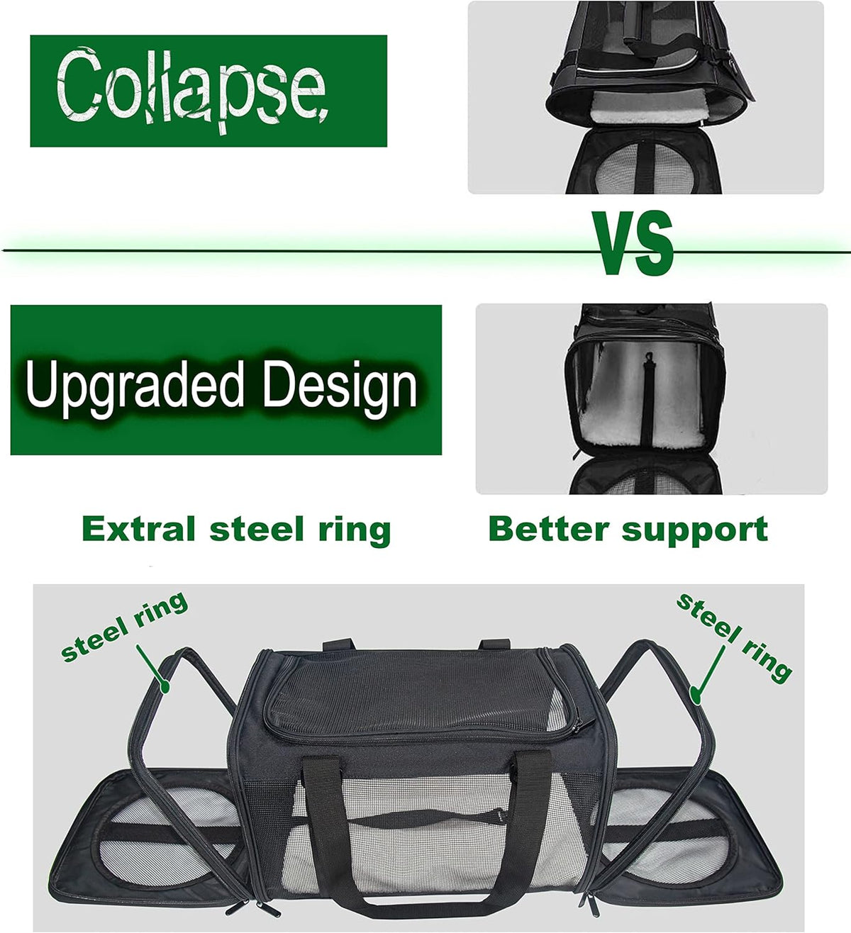 Soft-Sided Pet Carrier for Cats Small Dogs of 15 Lbs Medium
