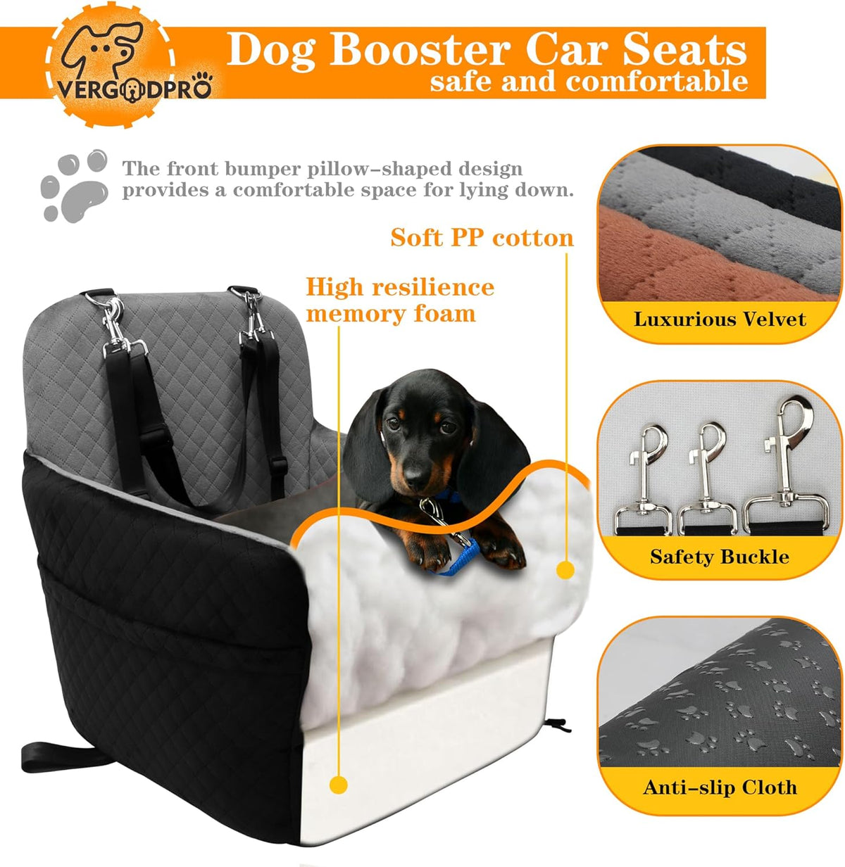 Dog Booster Car Seat for Medium/Small Sized Dogs,Memory