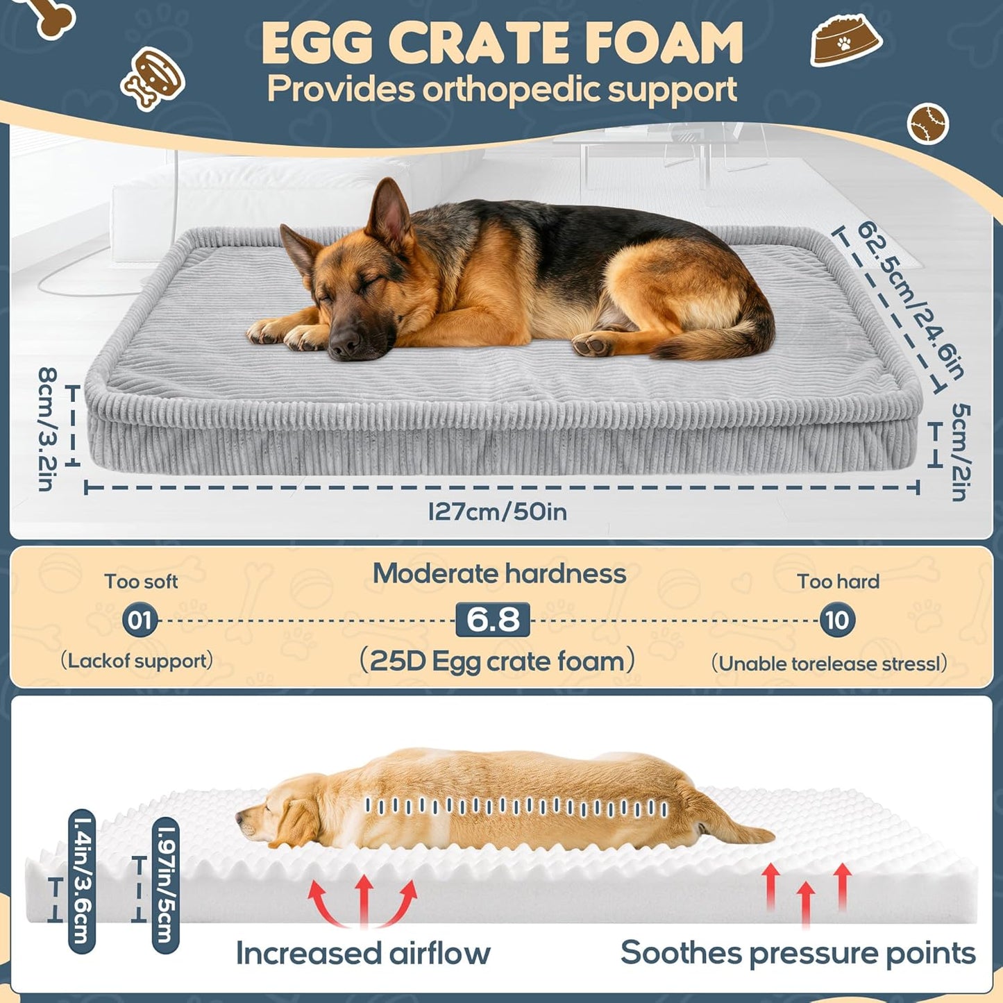 Dog Car Bed, Non-Slip Backseat Extender Pet Mat, Removable