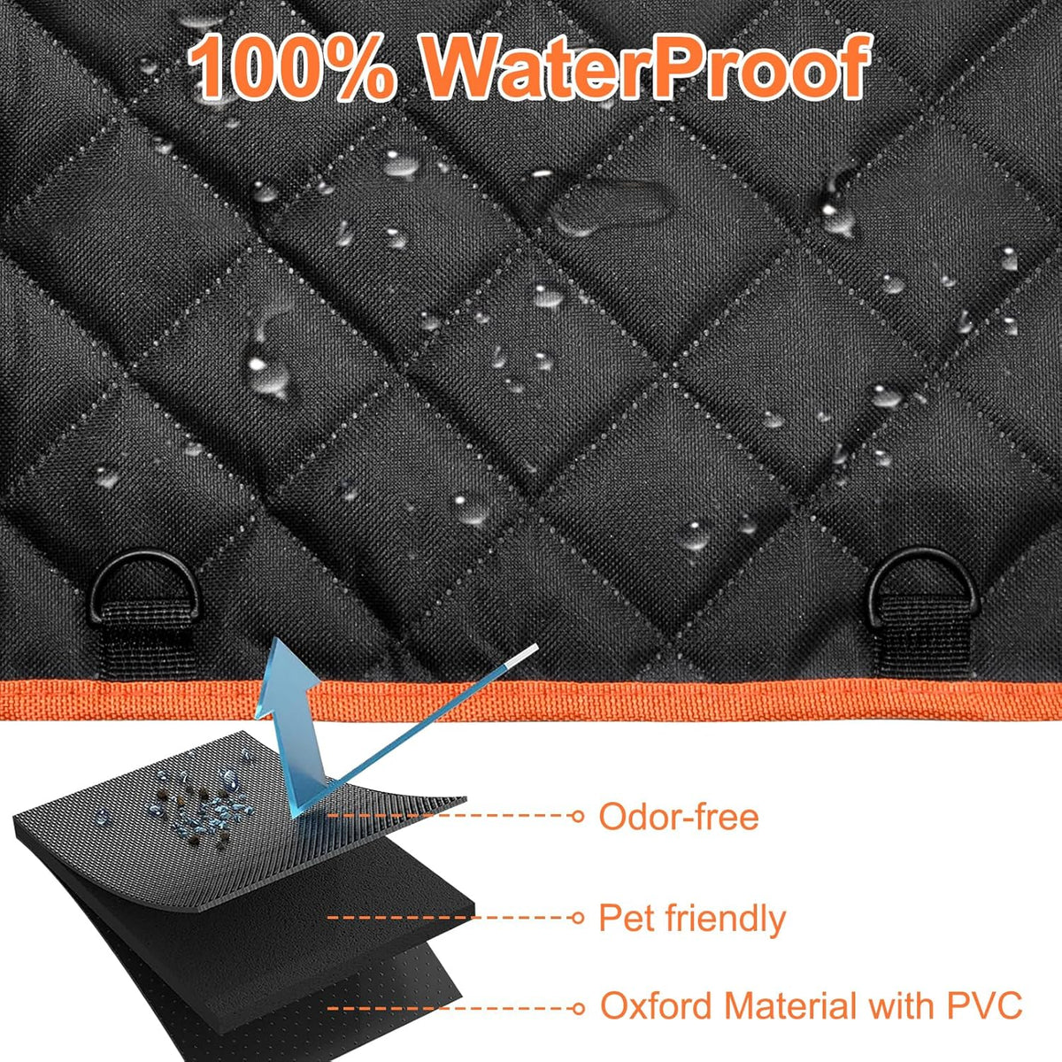 Dog Car Seat Cover for Back Seat, Waterproof Heavy Duty Pet
