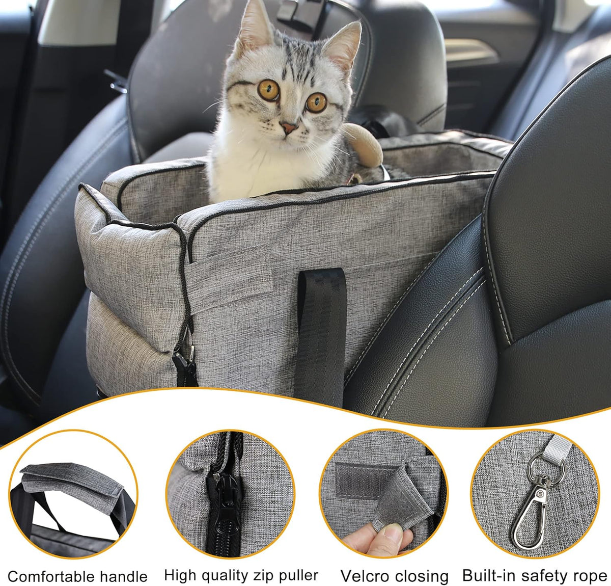 Pet Safety Booster Seat for Cats and Small Dogs, Puppy Seat