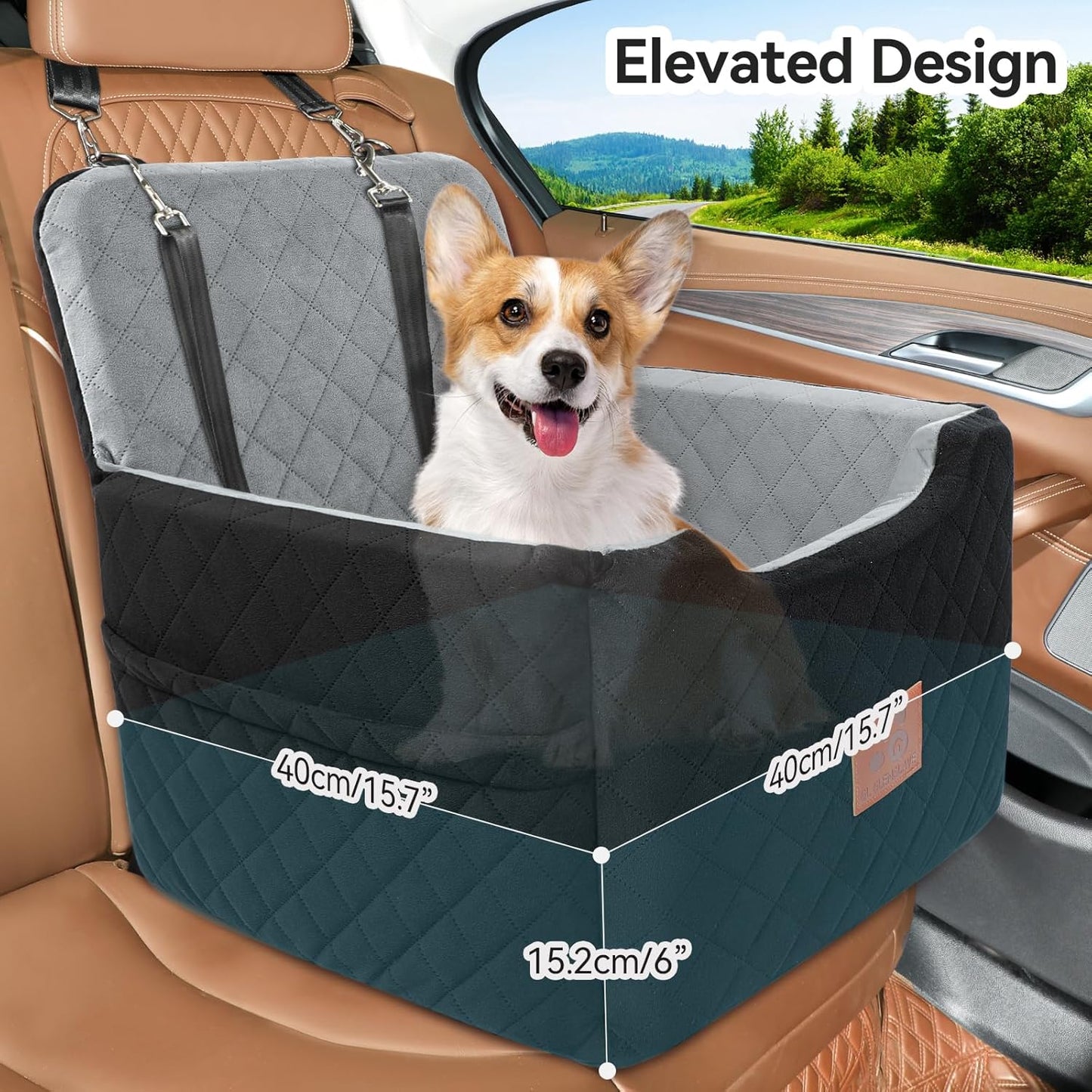 Dog Car Seat for Small/Medium Dogs Under 35lbs,Memory Foam