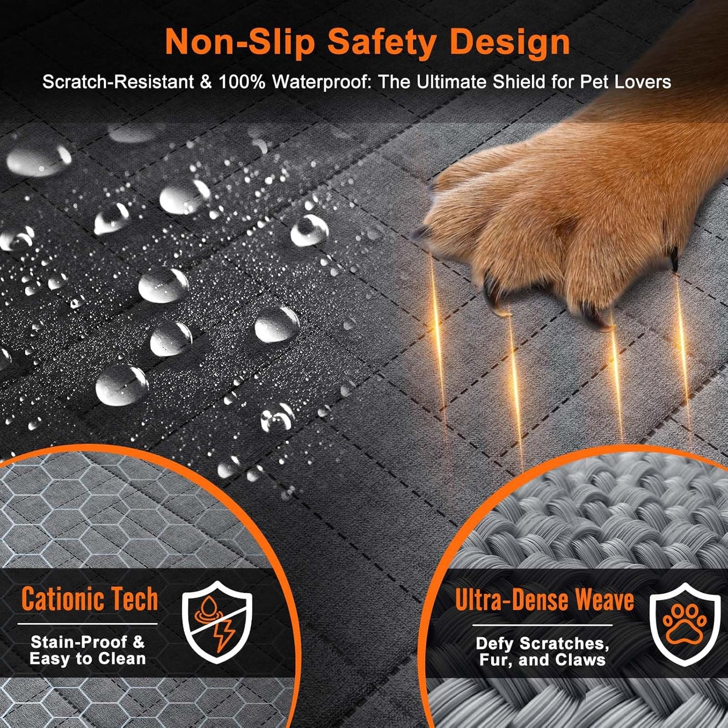 Military-Grade Dog Car Seat Cover for Back Seat, Hard