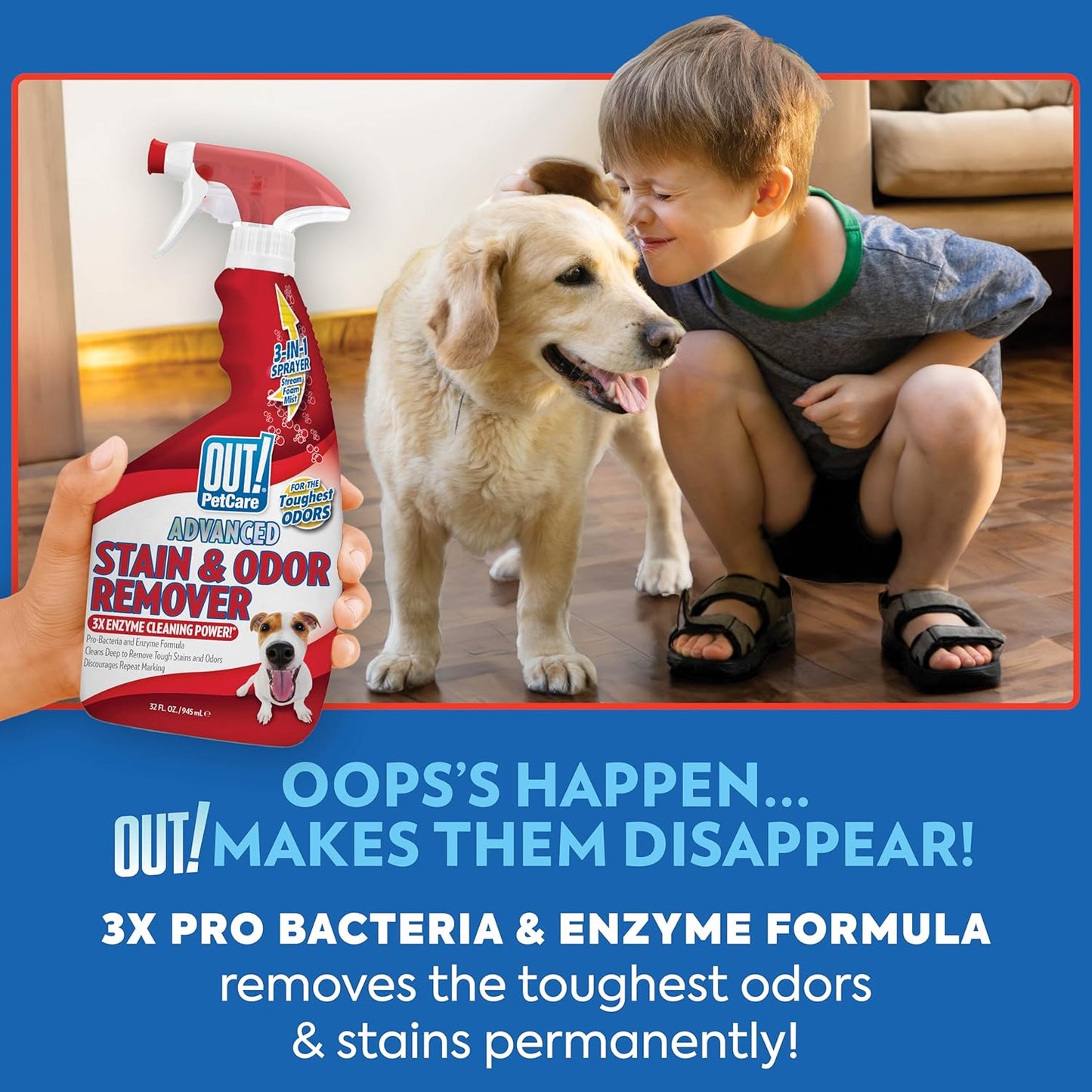 PetCare Pet Odor & Stain Remover Spray, Carpet & Floor