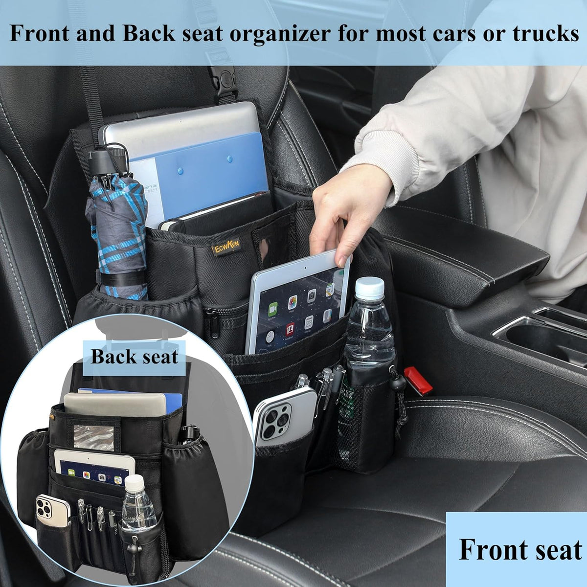 Car Front Seat Organizer - Car File Organizer, Passenger