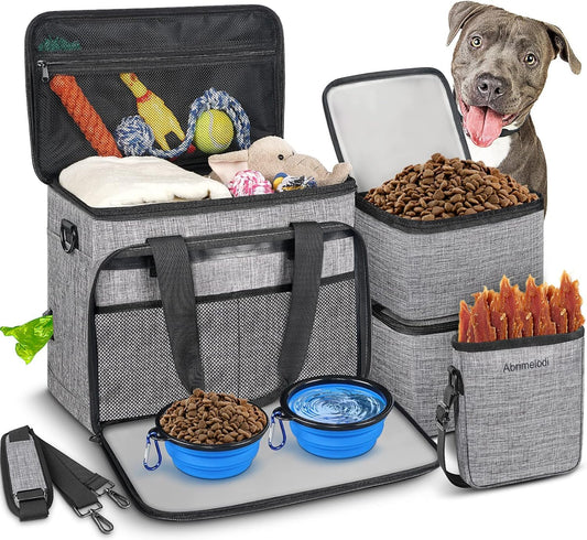 6 Set Dog Travel Bag, Large Pet Travel Kit for Supplies
