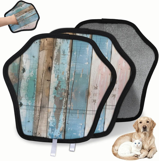 Wood Grain 2Pcs Electrostatic Reusable Pet Hair Removal
