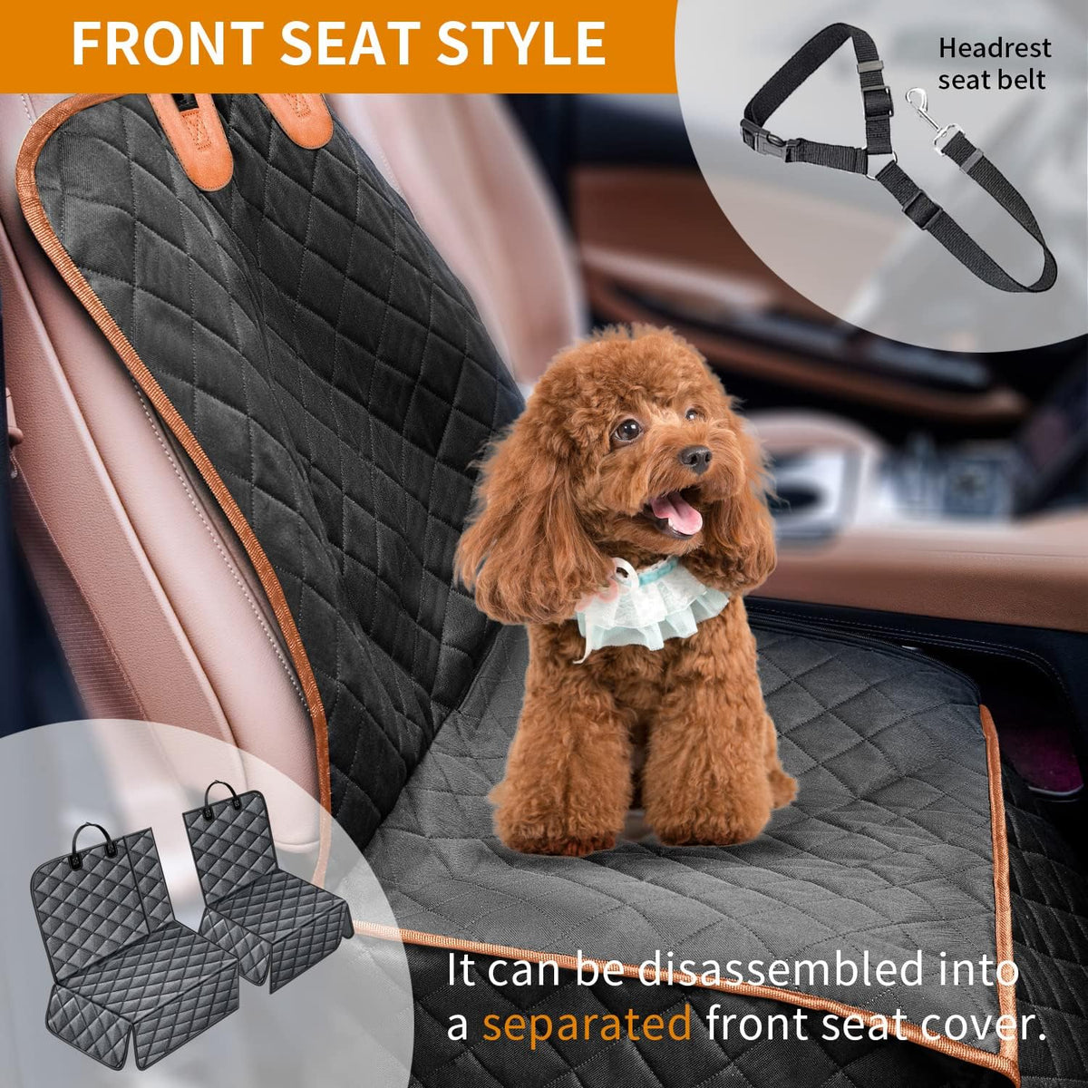 Dog Car Seat Cover for Back Seat,Conversible 2-in-1