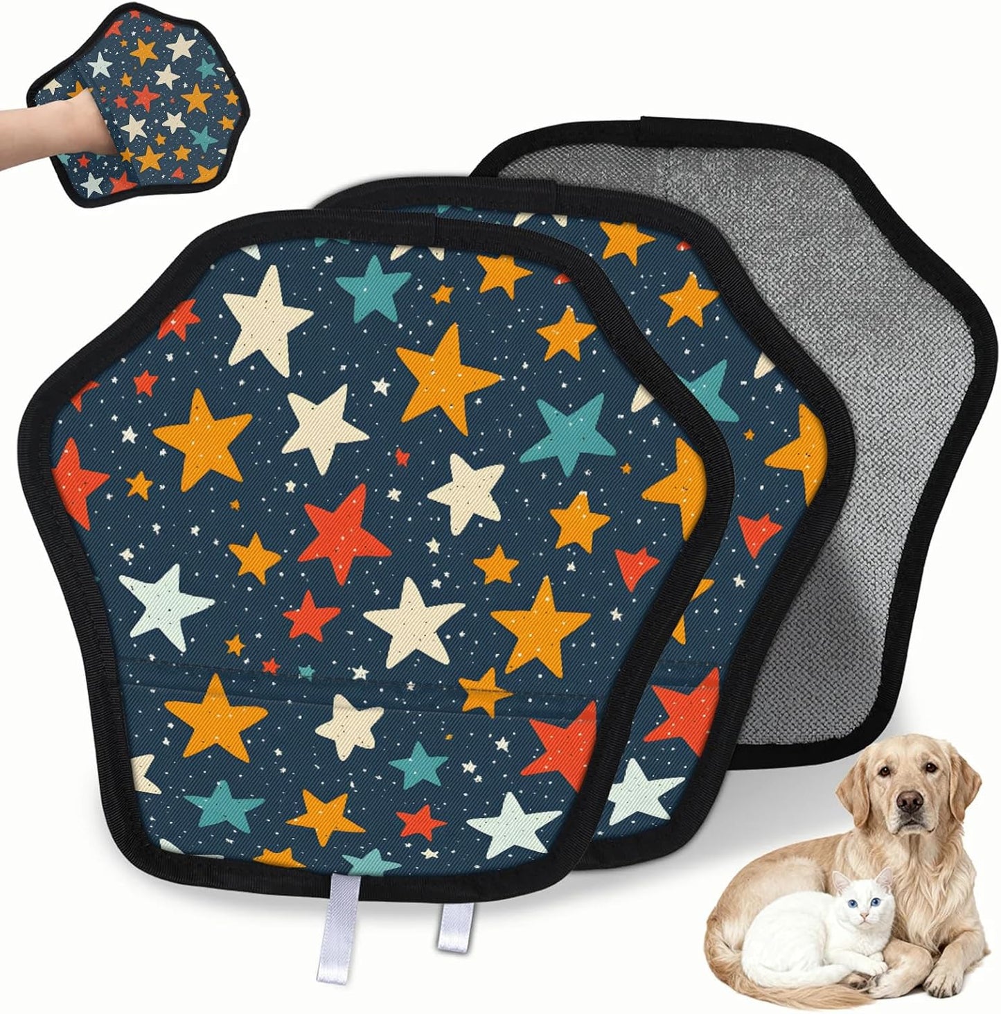 Pet Hair Removal Glove for Dogs Cats Reusable Washable Set