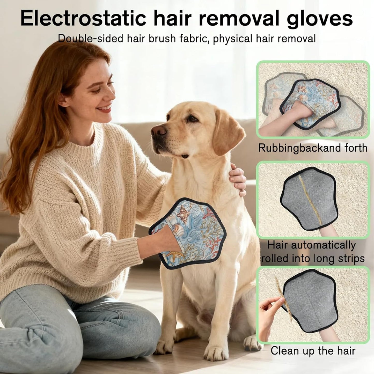 Coastal Beach Nautical 2Pcs Electrostatic Reusable Pet Hair