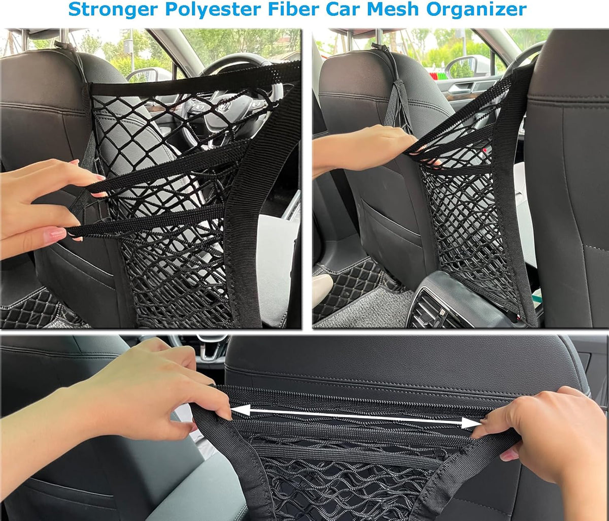 2 Pack Car Mesh Organizer, Dog Car Net Barrier Pet Barrier