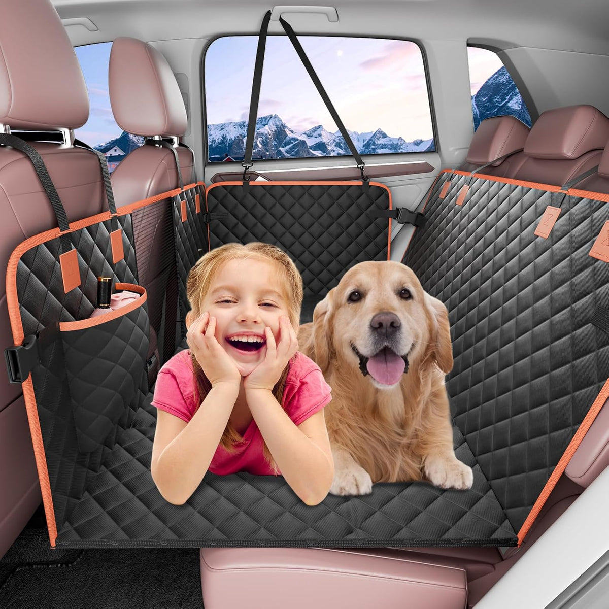 Back Seat Extender for Dogs, Hard Bottom Car Seat Cover for