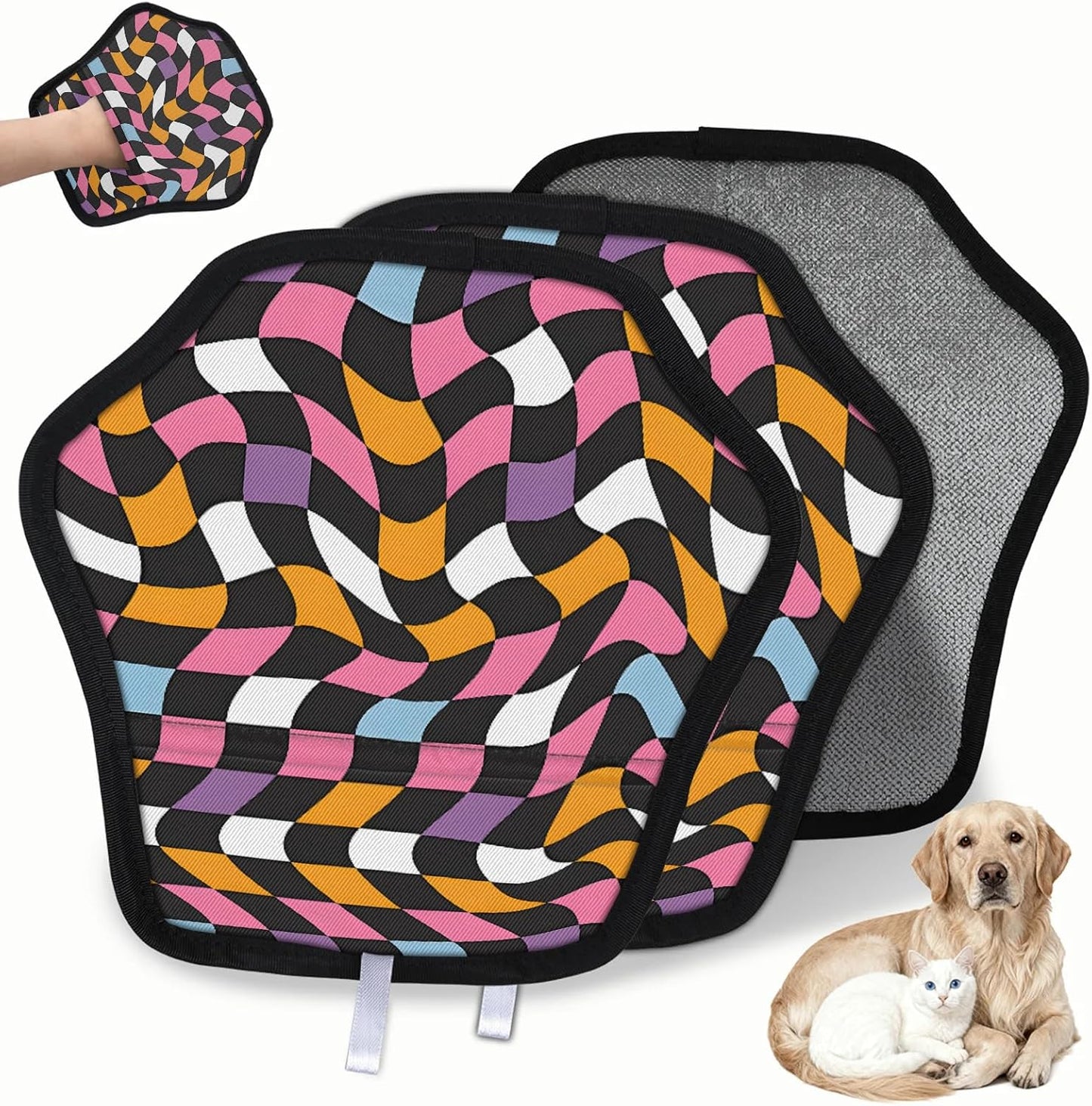 Pet Hair Removal Glove for Dogs Cats Reusable Washable Set