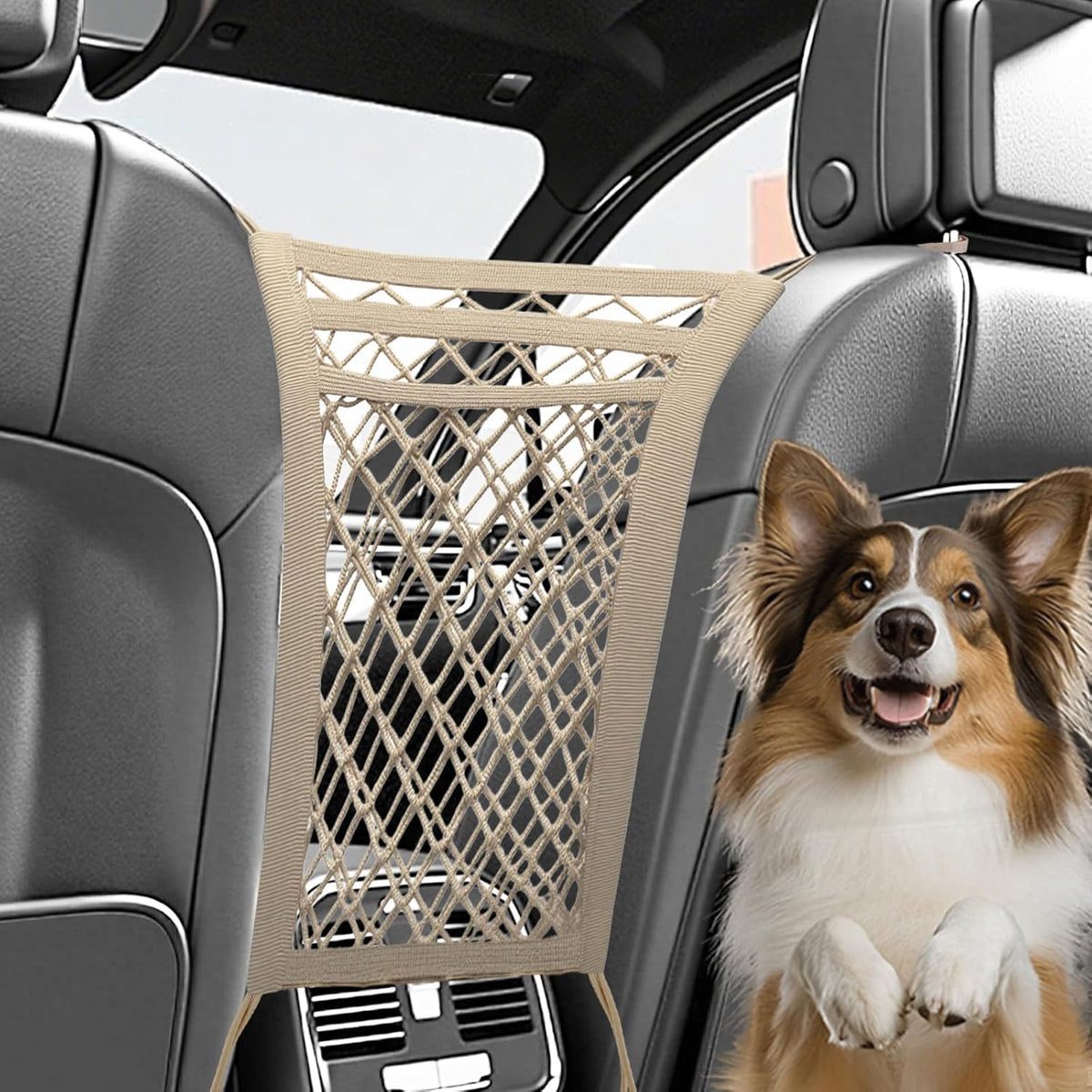 3-Layer Car Mesh Organizer,Seat Back Net Bag
