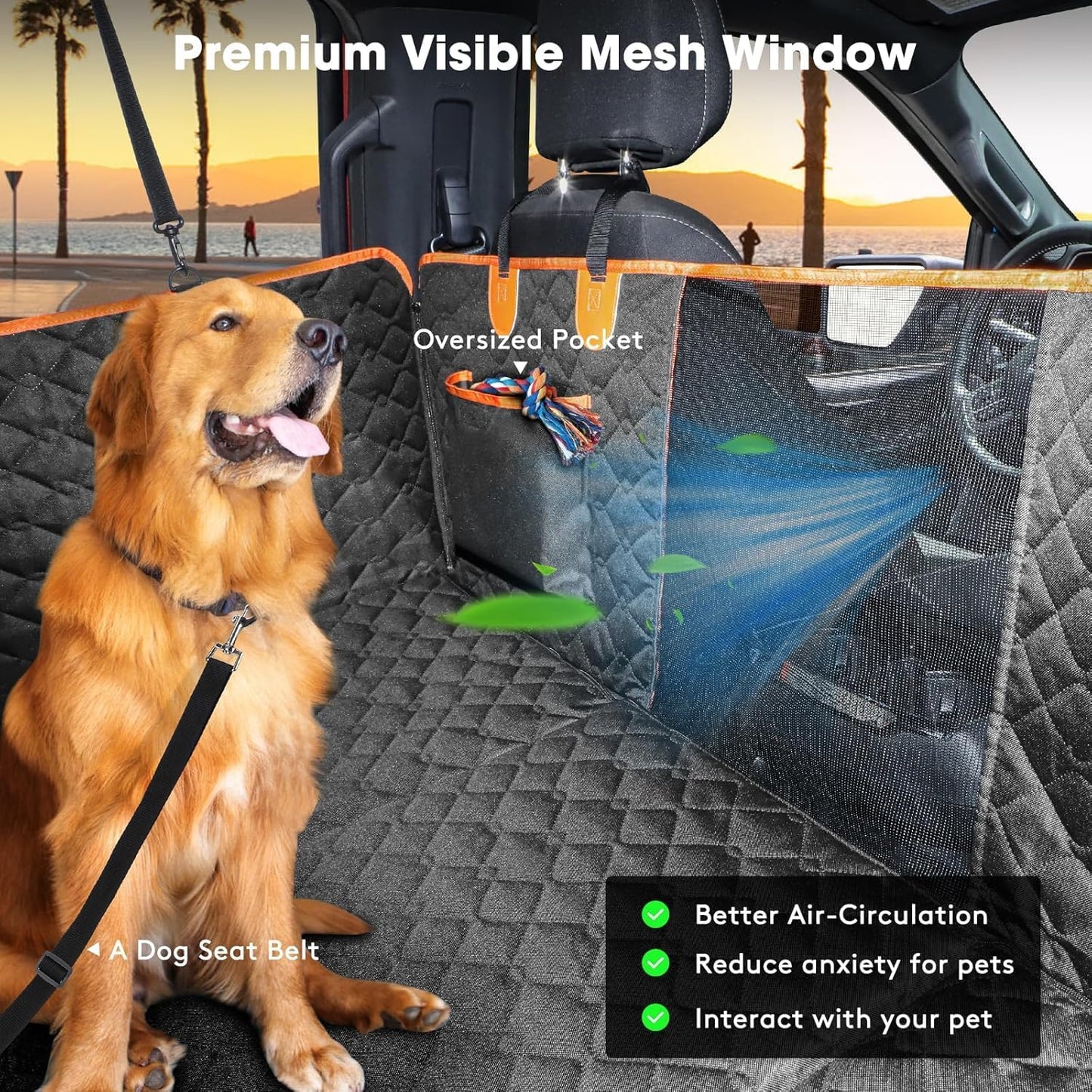 Car Seat Cover for Dogs, fit for BMW iX 2022-2026, Foldable