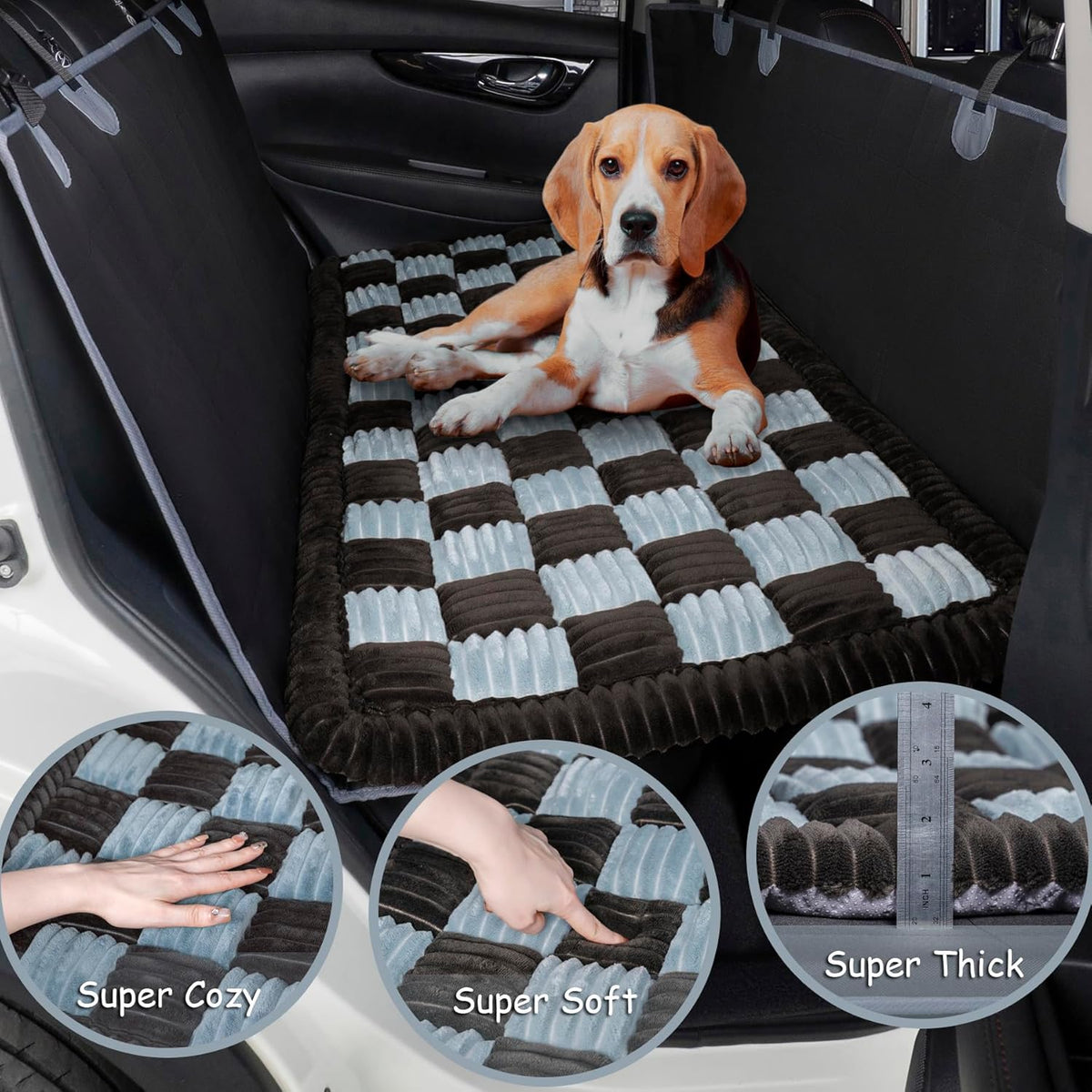 Dog Bed for Car Back Seat, Non-Slip Backseat Dog Car Bed