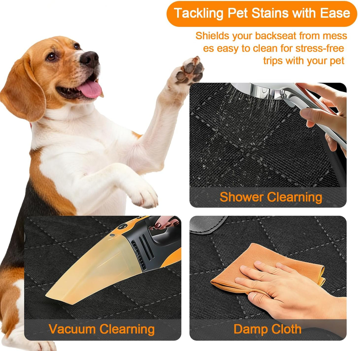 Back Seat Pet Cover for Dogs, Car Seat Protector Cover
