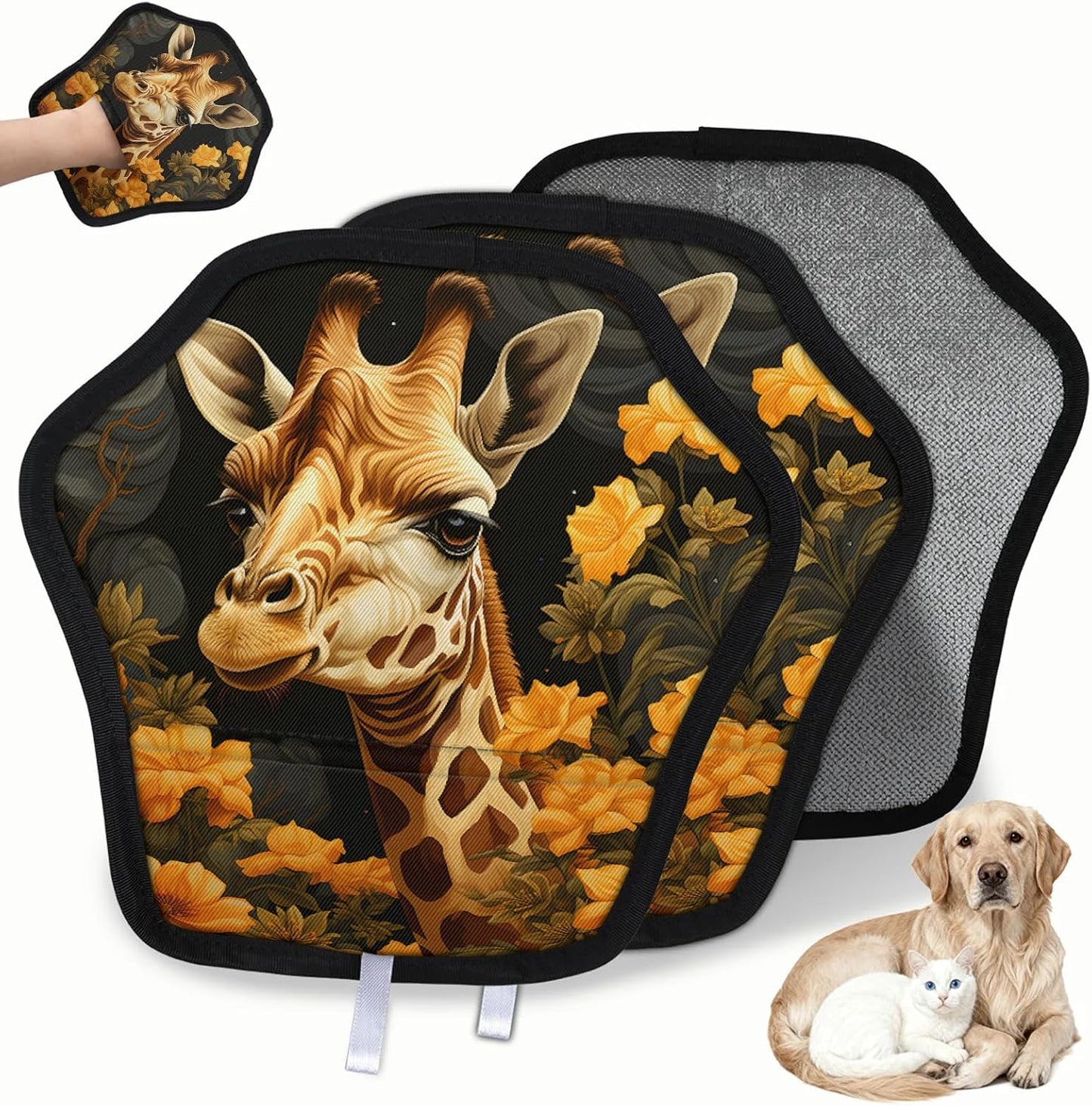 Pet Hair Removal Glove for Dogs Cats Reusable Washable Set
