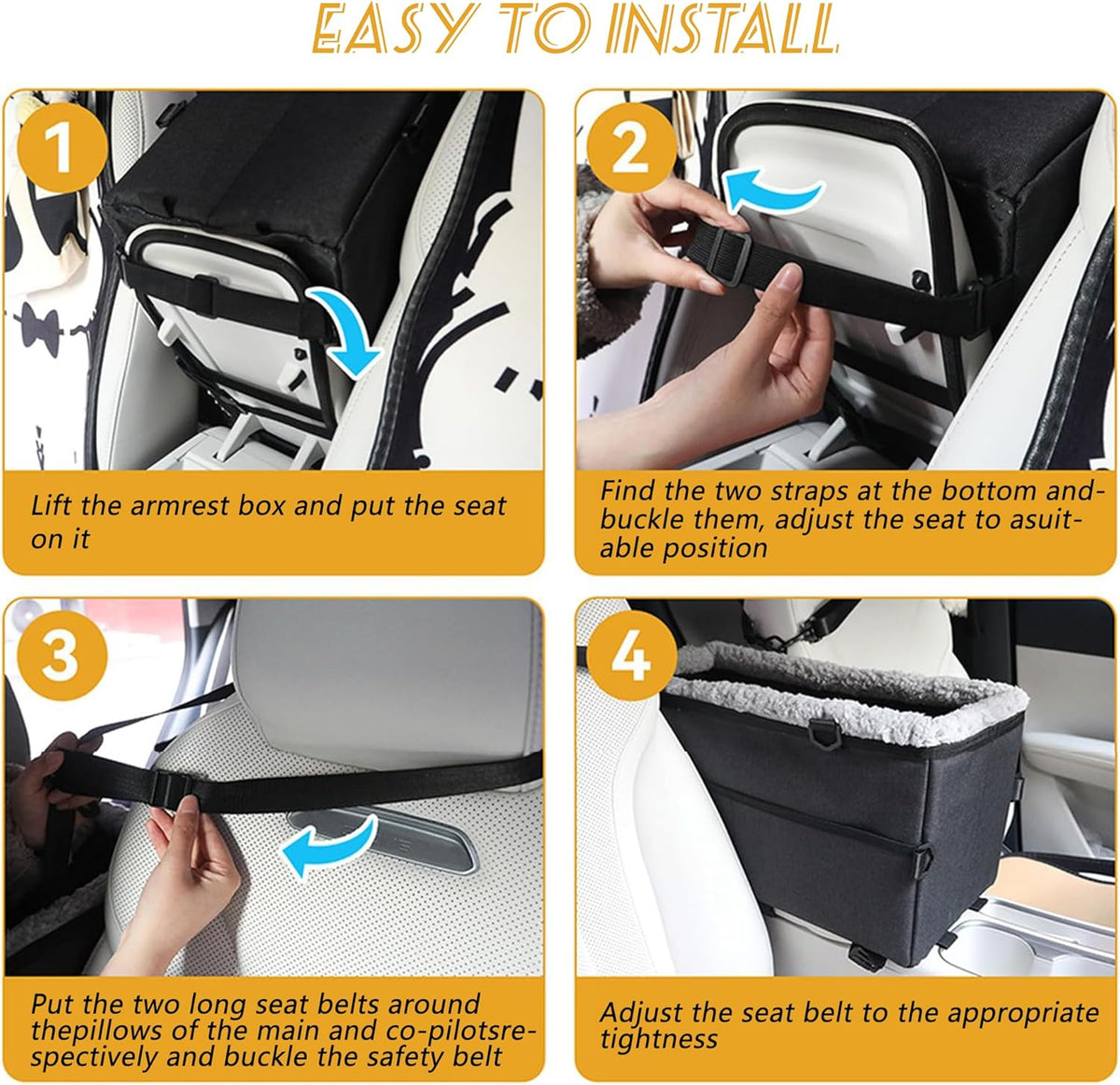 Center Console Dog Car Seat for Small Dogs Pets Under 20lbs