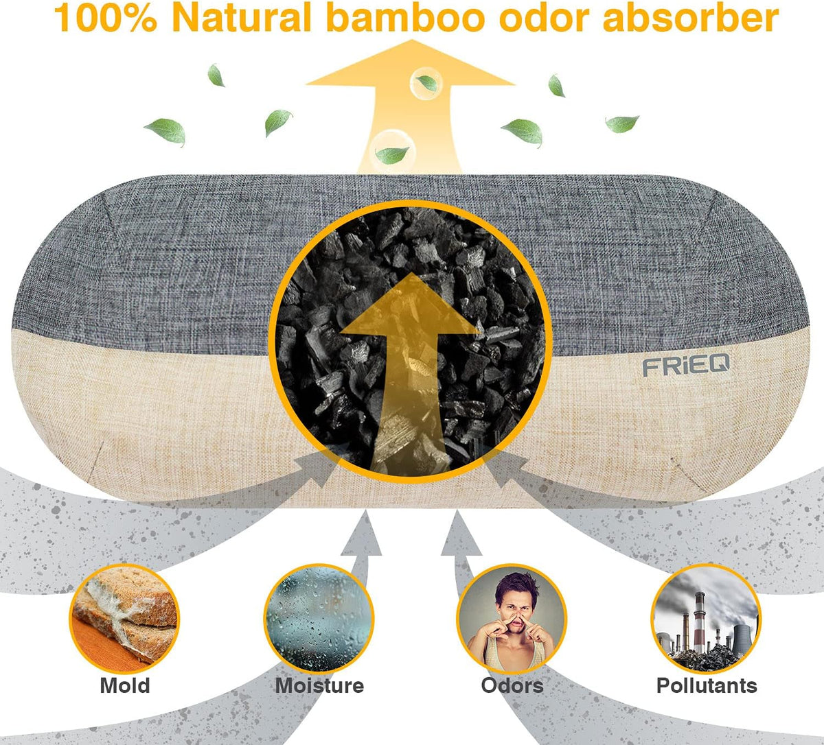 Car Air Freshener, 100% Activated Bamboo Charcoal Air