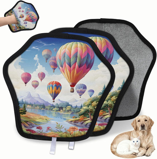 Hot Air Balloons Print 2Pcs Electrostatic Reusable Pet Hair