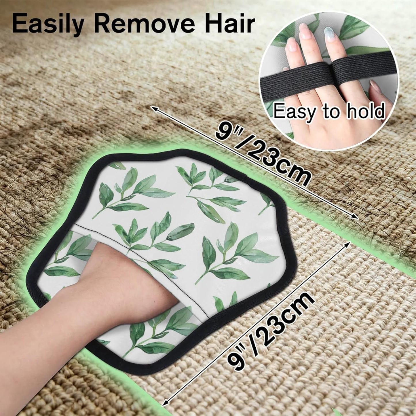 Sage Green Leaves 2Pcs Electrostatic Reusable Pet Hair