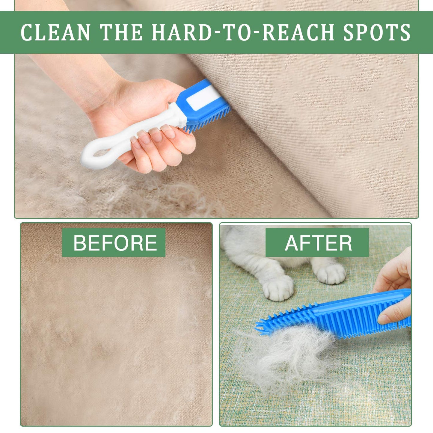3 Pieces Pet Hair Remover - Car & Auto Detailing Brush