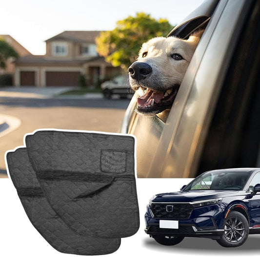 2PCS Dog Car Door Protector with Mesh Pocket Compatible