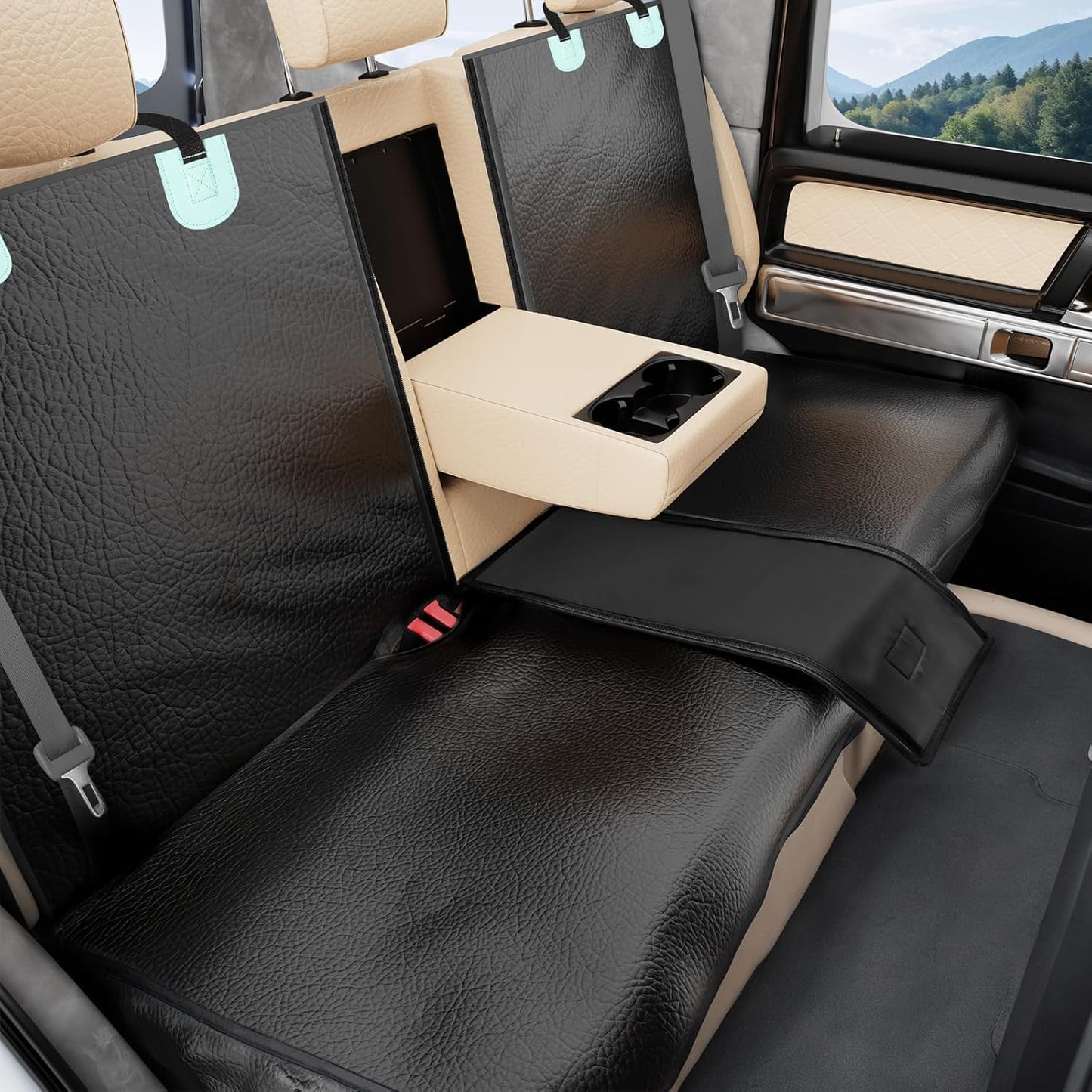 Dog Car Seat Cover for Back Seat with PU Leather