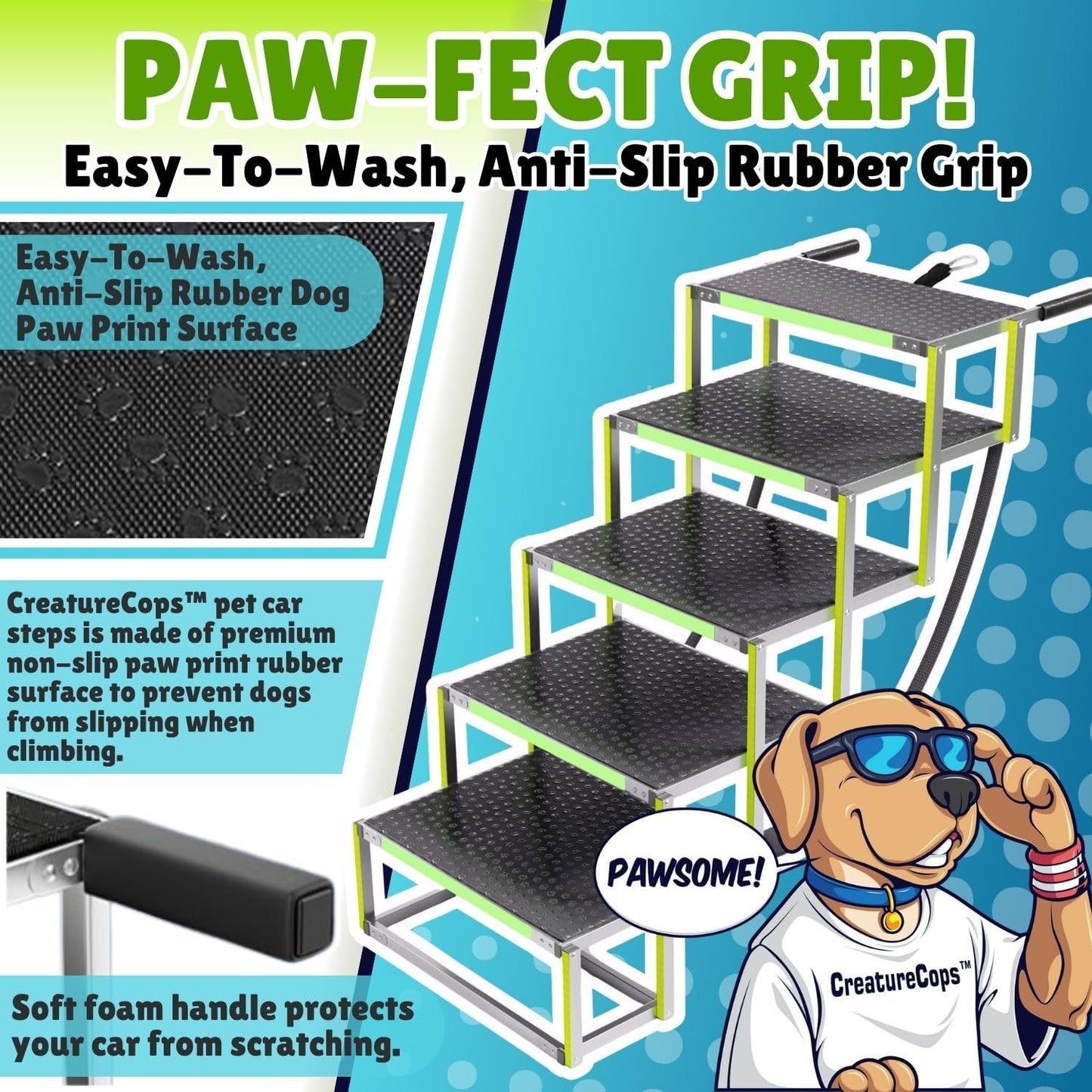 ™ Dog Steps for Car | Glow-in-The-Dark, 175lb Support |