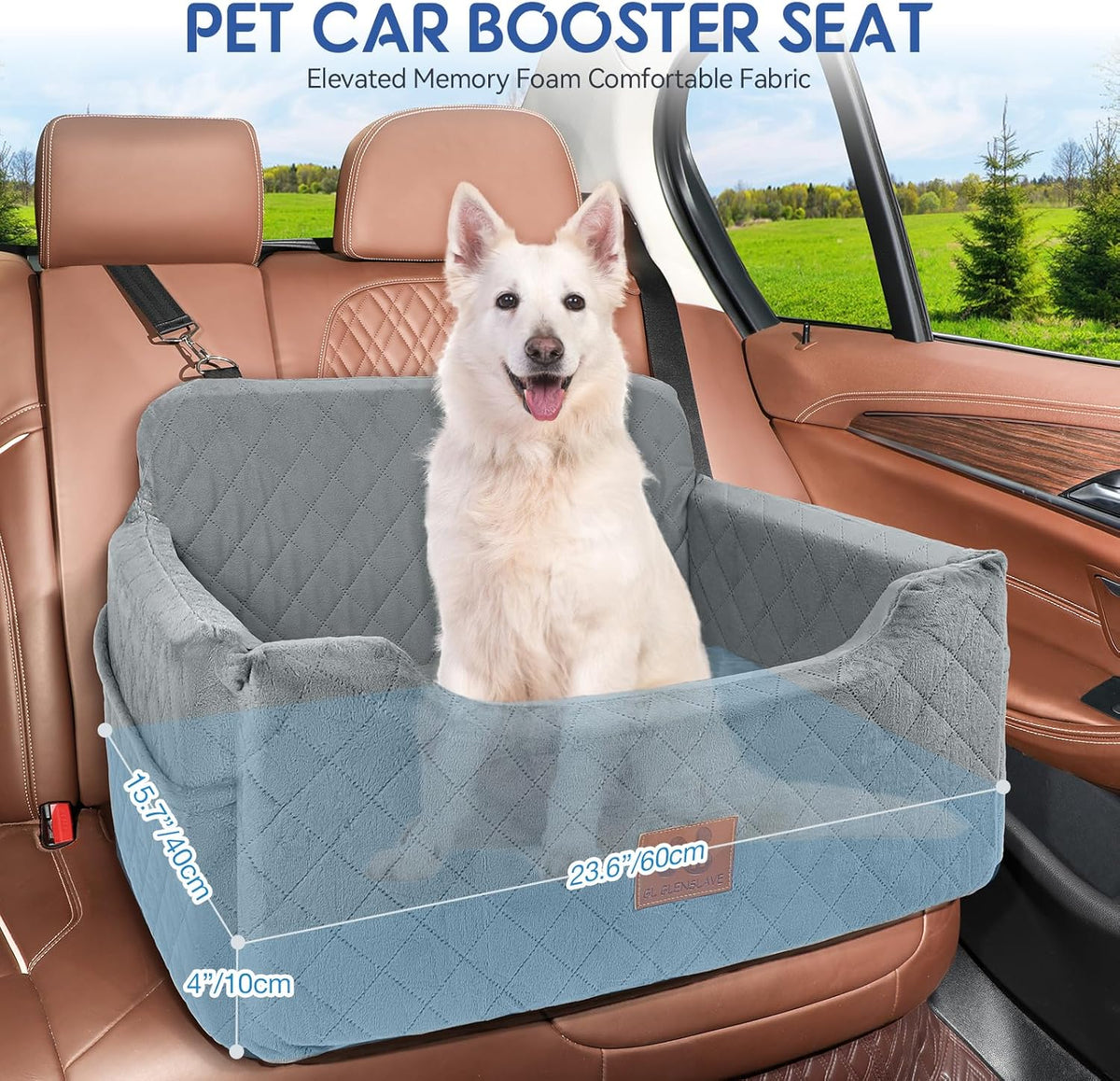 Dog Car Seat for Medium/Large Dogs, Dog Booster Seat for