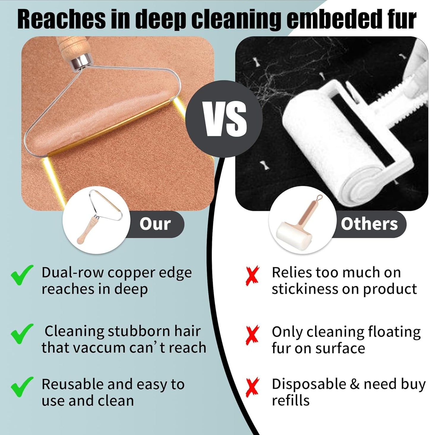 Pet Hair Removal Tool 2 Pack Dog Cat Pet Hair Remover for