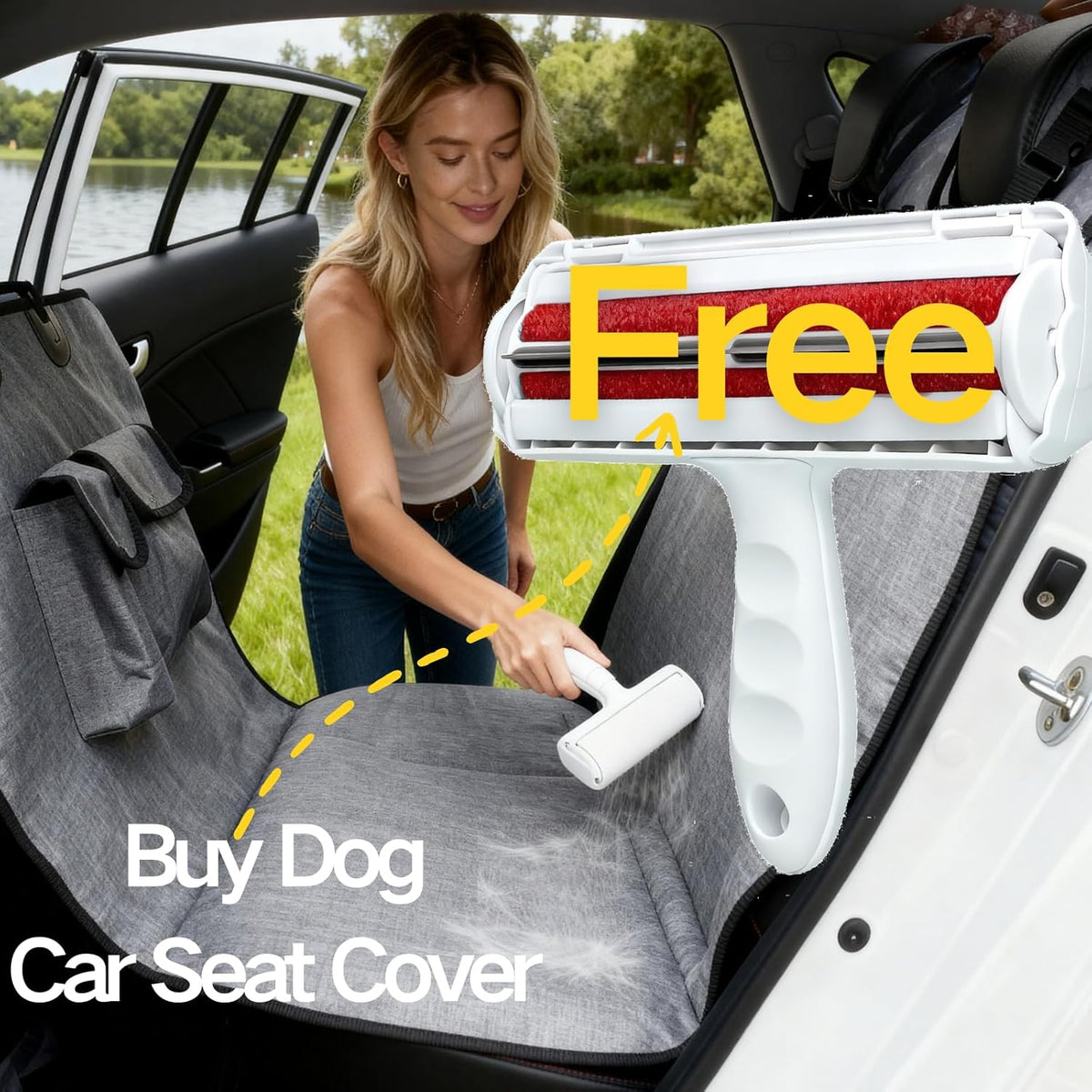 Waterproof Dog Car Seat Cover for Back Seat, Scratch-Proof