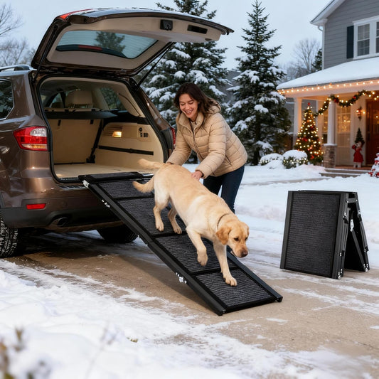 63 in Long Dog Ramp for Cars, 20 in Wide Folding Pet Ramp