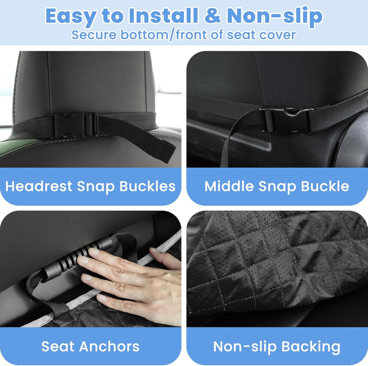 Dog Car Seat Covers, Waterproof Front Seat Cover for Dogs