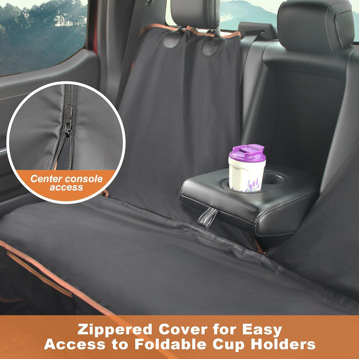 Dog Car Seat Cover for Back Seat, Waterproof PU Leather
