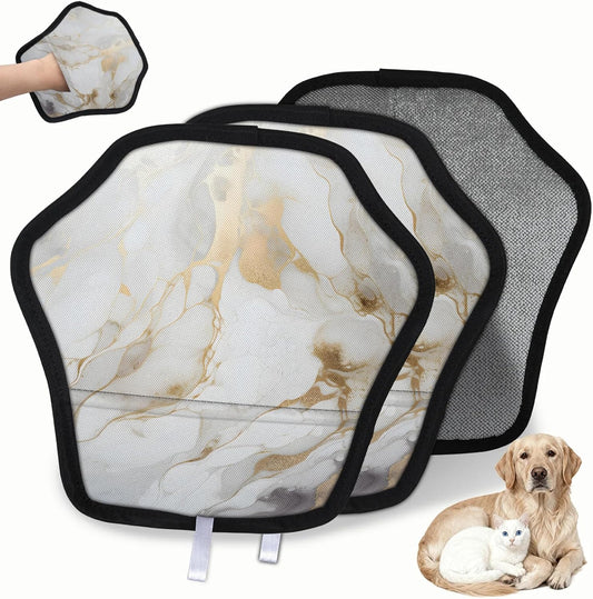 White Gold Marble 2Pcs Electrostatic Reusable Pet Hair