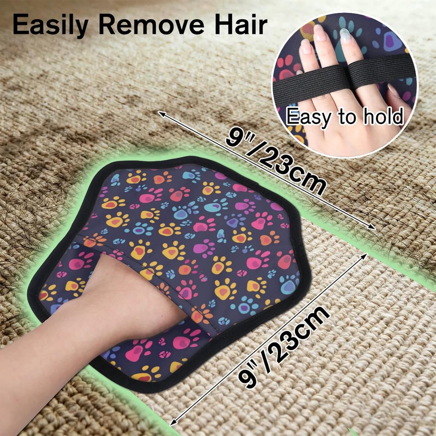 Colorful Dog's Paw 2Pcs Electrostatic Reusable Pet Hair
