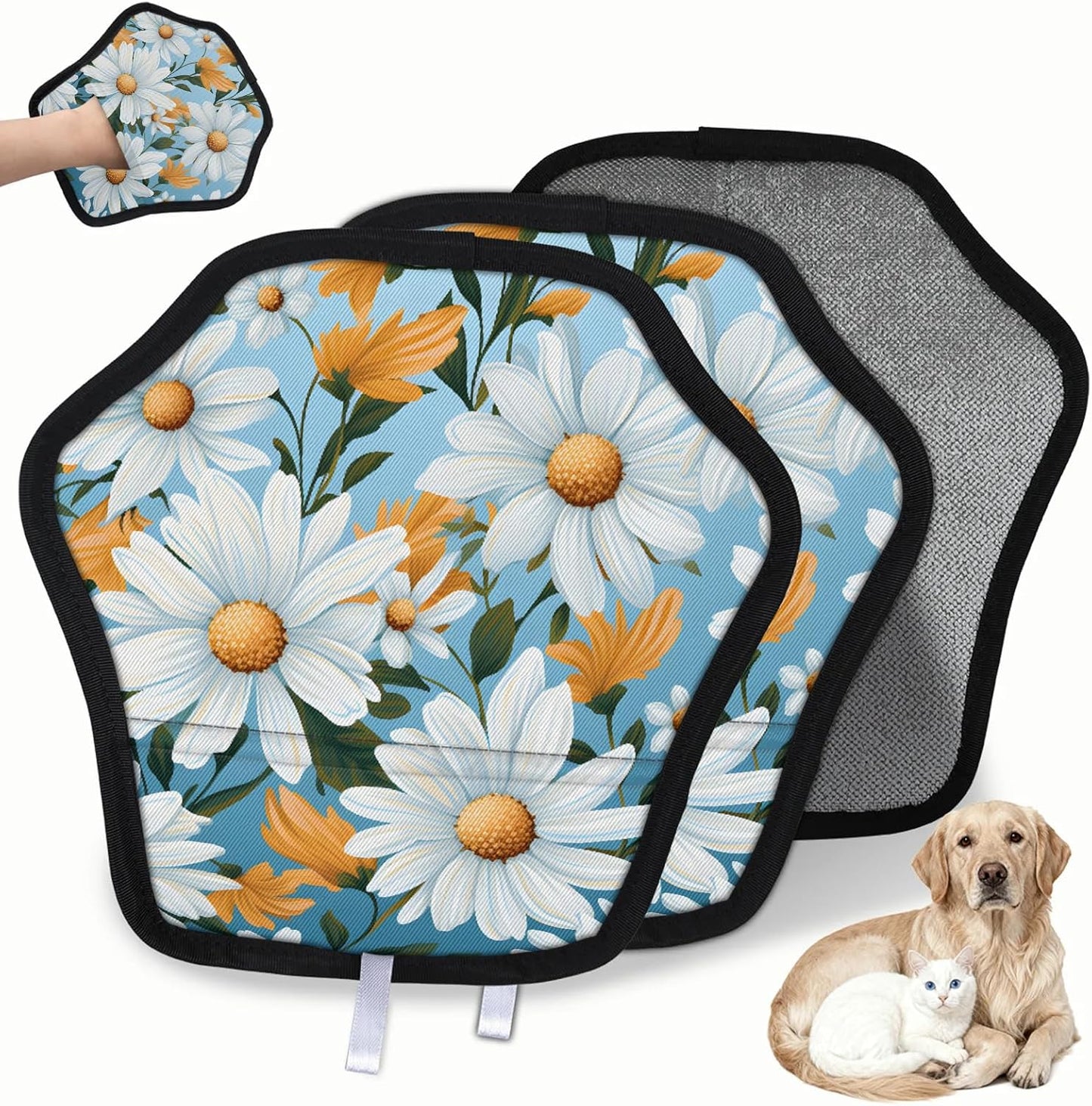Pet Hair Removal Glove for Dogs Cats Reusable Washable Set