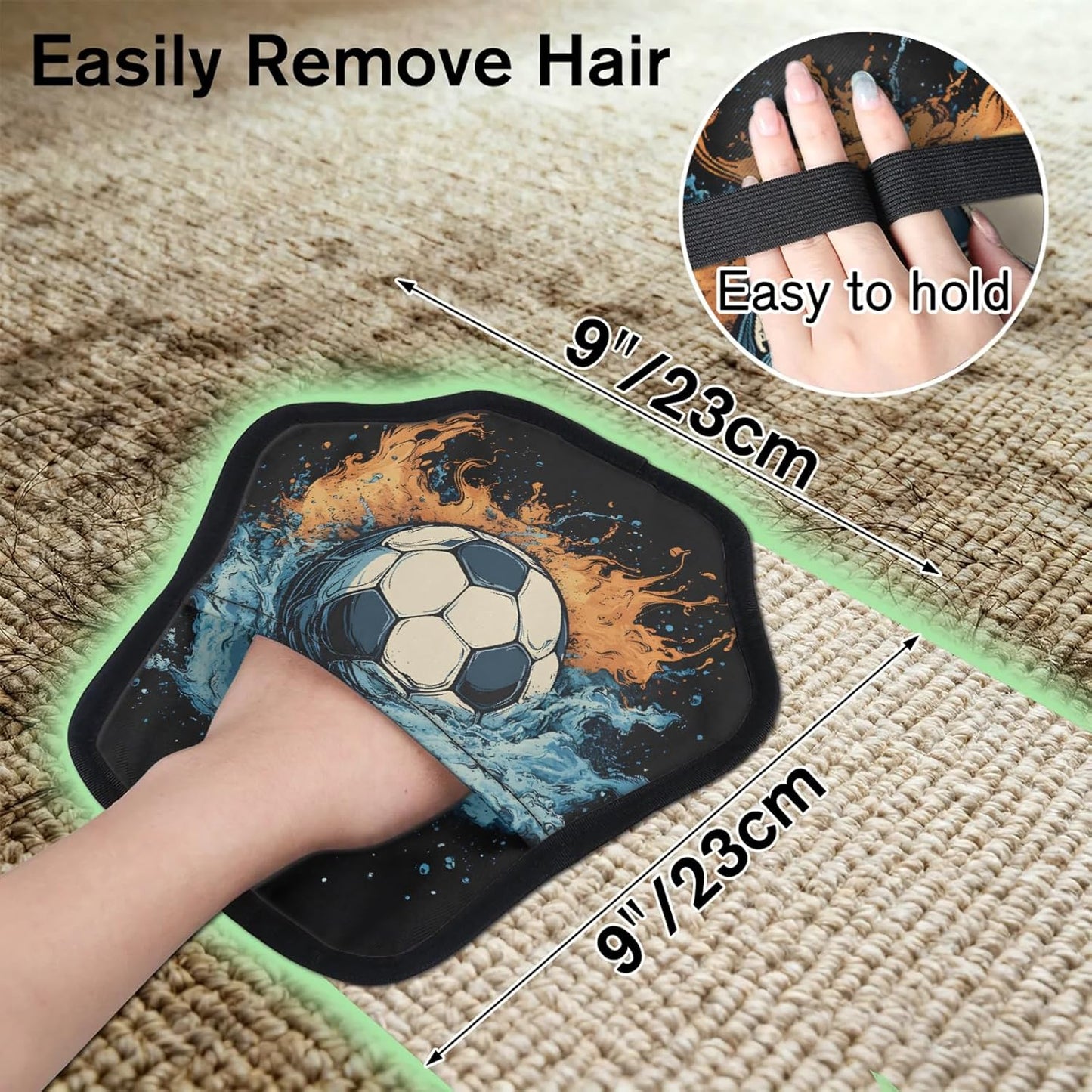 Soprt Soccer 2Pcs Electrostatic Reusable Pet Hair Removal