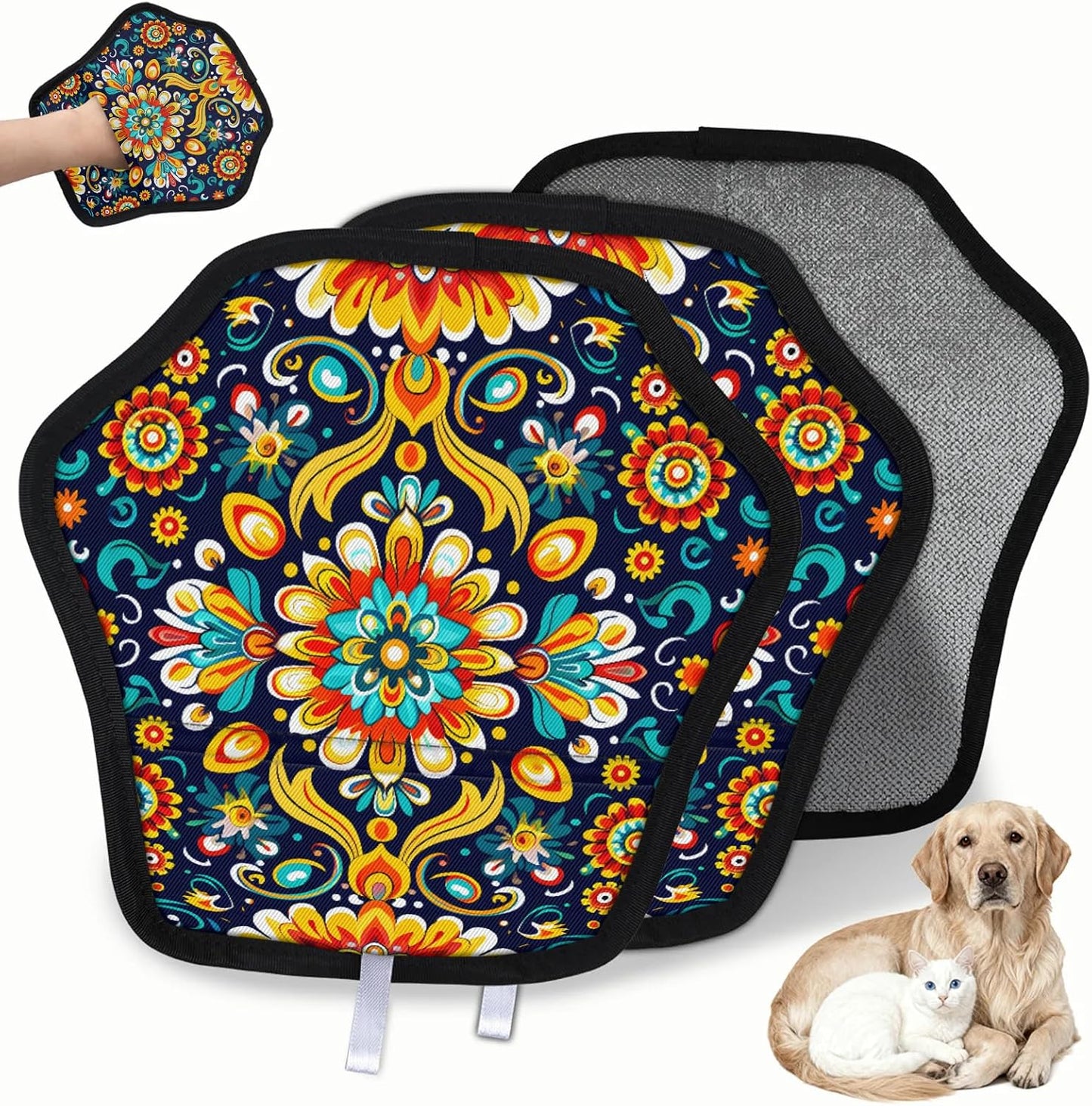 Enthic Flower Mandela 2Pcs Electrostatic Reusable Pet Hair