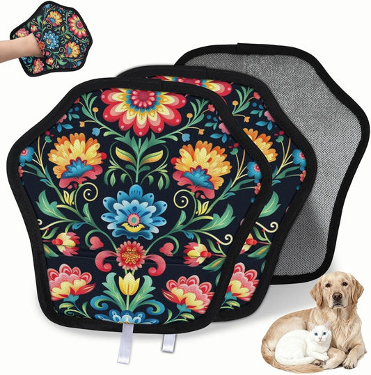 Colorful Mexican Flowers 2Pcs Electrostatic Reusable Pet