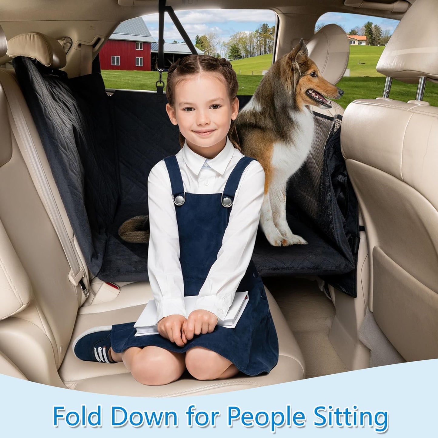 Soft-Brushed Back Seat Extender, Dog Car Seat Cover with