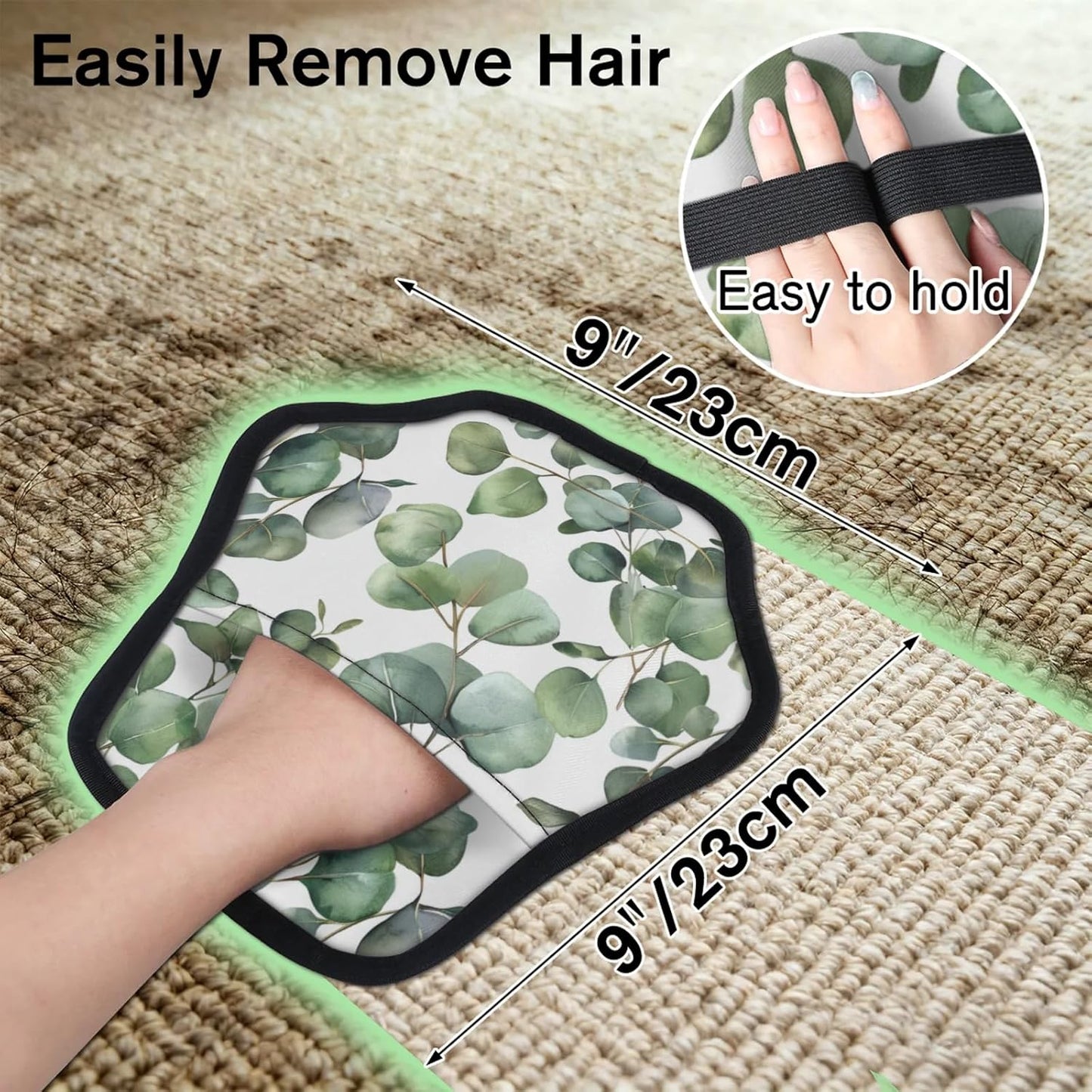 Green Eucalyptus Leaves 2Pcs Electrostatic Reusable Pet