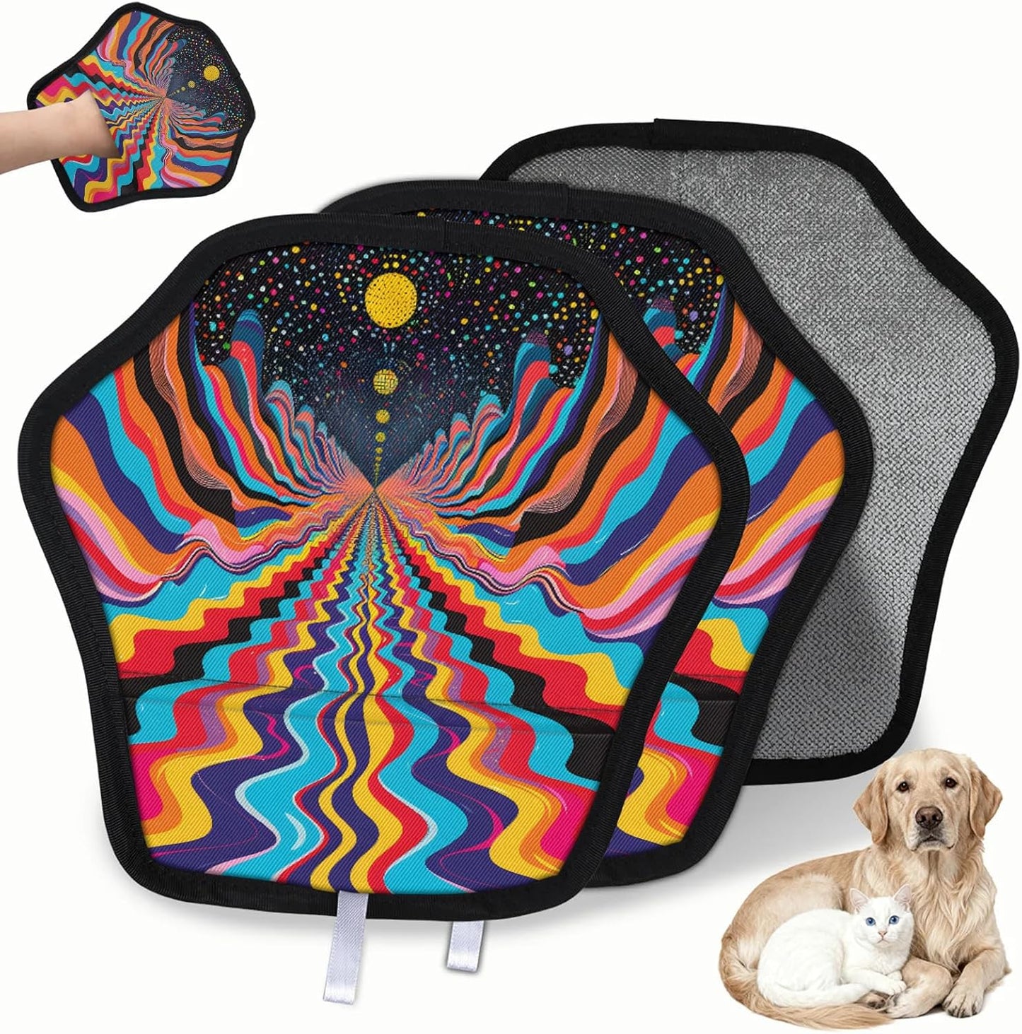 Pet Hair Removal Glove for Dogs Cats Reusable Washable Set