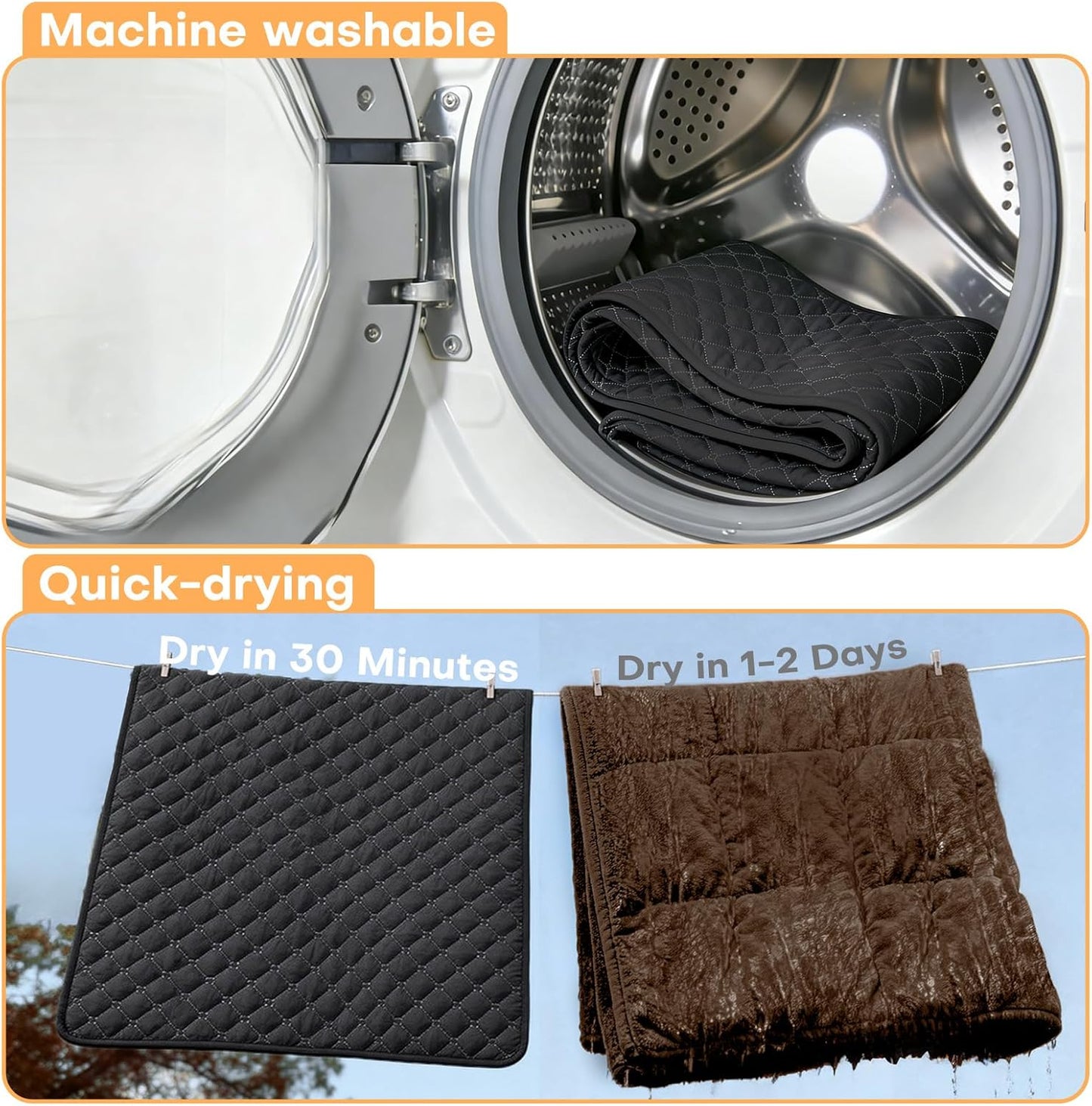 Dog Bed Mat for Car Back Seat , Road Trip Bed to Fully
